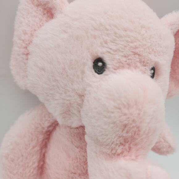 Kellytoy Pink Elephant Rattle Plush 11" Embroider Eyes Crinkle Ears Stuffed Toy - Picture 4 of 9